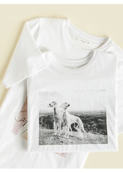 Reserved - T-shirt z nadrukiem - biały ze sklepu Reserved w kategorii Bluzki damskie - zdjęcie 184655672