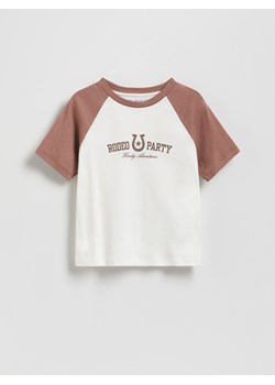 Reserved - T-shirt z napisem - wielobarwny ze sklepu Reserved w kategorii Bluzki dziewczęce - zdjęcie 184655673
