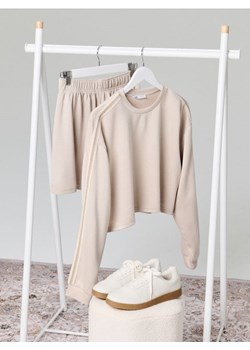 Sinsay - Bluza z dekoracyjnymi lampasami soft touch - beżowy ze sklepu Sinsay w kategorii Bluzy damskie - zdjęcie 184656311
