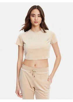 Guess Bluzka V3BI01 K0232 Beżowy Regular Fit ze sklepu MODIVO w kategorii Bluzki damskie - zdjęcie 184657403