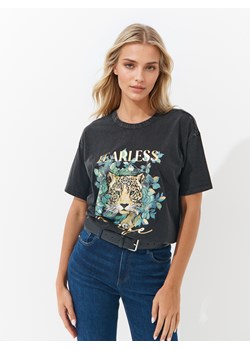 Mohito - T-shirt z nadrukiem - czarny ze sklepu Mohito w kategorii Bluzki damskie - zdjęcie 184658184