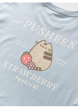 Reserved - T-shirt z nadrukiem Pusheen - jasnoniebieski ze sklepu Reserved w kategorii Bluzki dziewczęce - zdjęcie 184658433
