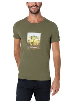 Timezone Koszulka &quot;Photoprint&quot; w kolorze khaki ze sklepu Limango Polska w kategorii T-shirty męskie - zdjęcie 184659262