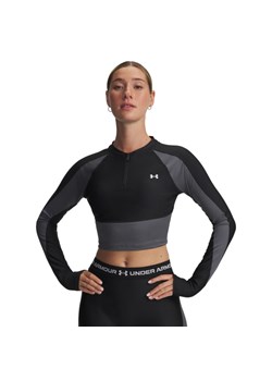 Damski longleeve treningowy Under Armour UA HG Rib 1/4 Zip - czarny ze sklepu Sportstylestory.com w kategorii Bluzki damskie - zdjęcie 184659763