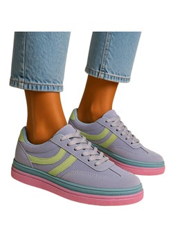 Niebieskie wiązane sneakersy buty sportowe /A3-2 17881 T688 ze sklepu Pantofelek24.pl w kategorii Buty sportowe damskie - zdjęcie 184660020