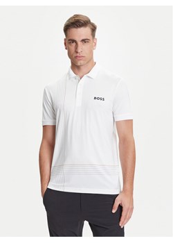 BOSS Polo Check 50545692 Biały Slim Fit ze sklepu MODIVO w kategorii T-shirty męskie - zdjęcie 184661054
