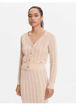 Guess Kardigan W5YR15 Z3OU0 Beżowy Regular Fit ze sklepu MODIVO w kategorii Swetry damskie - zdjęcie 184661091