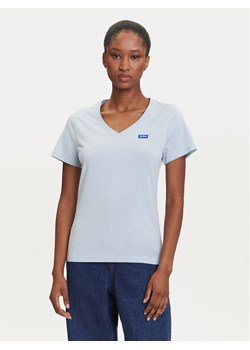 HUGO T-Shirt Classic 50513667 Błękitny Slim Fit ze sklepu MODIVO w kategorii Bluzki damskie - zdjęcie 184661124