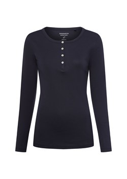 brookshire Damska koszulka z długim rękawem Kobiety Bawełna granatowy jednolity ze sklepu vangraaf w kategorii Bluzki damskie - zdjęcie 184661874