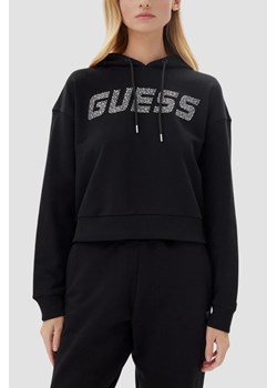 GUESS Сzarna bluza damska z cyrkoniami Primula, Rozmiar XS ze sklepu outfit.pl w kategorii Bluzy damskie - zdjęcie 184661913