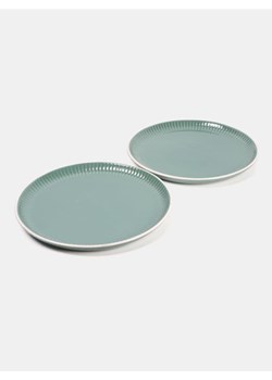 Sinsay - Talerze z ryflowanymi brzegami 2 pack - zielony ze sklepu Sinsay w kategorii Talerze - zdjęcie 184662750