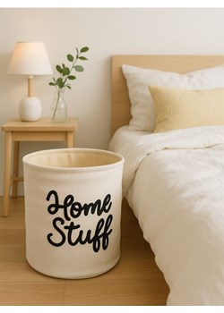 Sinsay - Kosz do przechowywania z napisem Home Stuff - beżowy ze sklepu Sinsay w kategorii Dom - zdjęcie 184662772