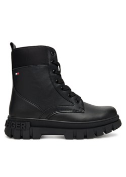Tommy Hilfiger Trapery Lace-Up Bootie T3A5-34046-1695 D Czarny ze sklepu MODIVO w kategorii Buty zimowe dziecięce - zdjęcie 184663402