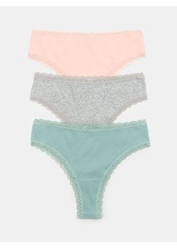 Sinsay - Bawełniane majtki brazyliany 3 pack - wielobarwny ze sklepu Sinsay w kategorii Majtki damskie - zdjęcie 184665722