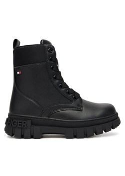 Trapery Tommy Hilfiger Lace-Up Bootie T3A5-34046-1695 S Czarny ze sklepu eobuwie.pl w kategorii Buty zimowe dziecięce - zdjęcie 184666740