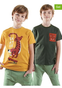 Denokids Koszulki (2 szt.) w kolorze oliwkowo-żółtym ze sklepu Limango Polska w kategorii T-shirty chłopięce - zdjęcie 184671130