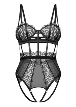 Obsessive body z odważnymi wycięciami i otwartym krokiem Hersis, Kolor czarny, Rozmiar S/M, Obsessive ze sklepu Intymna w kategorii Body damskie - zdjęcie 184671492