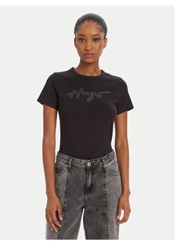 HUGO T-Shirt Deloris 50532137 Czarny Regular Fit ze sklepu MODIVO w kategorii Bluzki damskie - zdjęcie 184672730