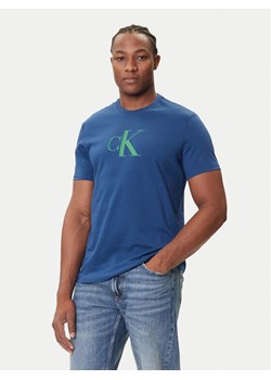 Calvin Klein Jeans T-Shirt Center Monogram LV04RC857G Niebieski Regular Fit ze sklepu MODIVO w kategorii T-shirty męskie - zdjęcie 184672741