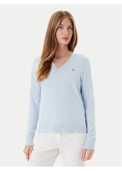 Tommy Hilfiger Sweter WW0WW40098 Błękitny Regular Fit ze sklepu MODIVO w kategorii Swetry damskie - zdjęcie 184672782