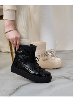 Royalfashion Wsuwane botki a'la śniegowce damskie w kolorze czarnym Nevsone ze sklepu royalfashion.pl w kategorii Śniegowce damskie - zdjęcie 184673630