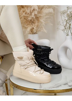 Royalfashion Wsuwane botki a'la śniegowce damskie w kolorze beżowym Nevsone ze sklepu royalfashion.pl w kategorii Śniegowce damskie - zdjęcie 184673650