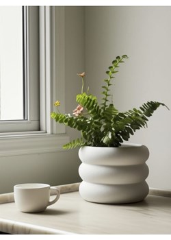 Sinsay - Ceramiczna doniczka - biały ze sklepu Sinsay w kategorii Doniczki i osłonki - zdjęcie 184674840