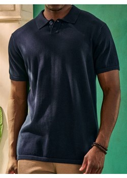 Sinsay - Bawełniane polo regular fit - granatowy ze sklepu Sinsay w kategorii T-shirty męskie - zdjęcie 184674861