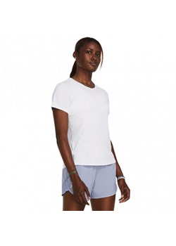 Damska koszulka do biegania Under Armour UA Launch Elite Shortsleeve - biała ze sklepu Sportstylestory.com w kategorii Bluzki damskie - zdjęcie 184675360