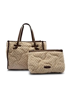 GIANNI CHIARINI Dwustronna shopperka + saszetka MARCELLA | z dodatkiem skóry ze sklepu Gomez Fashion Store w kategorii Torby Shopper bag - zdjęcie 184675531