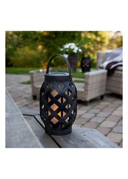 STAR Trading Lampion LED &quot;Flame Lantern&quot; w kolorze czarnym - wys. 23 cm ze sklepu Limango Polska w kategorii Świeczniki - zdjęcie 184676461