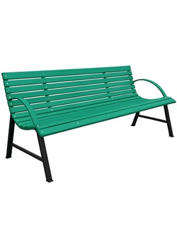 Zielona ławka na taras z oparciem 190 cm - Alexis ze sklepu Edinos.pl w kategorii Ławki ogrodowe - zdjęcie 184677081