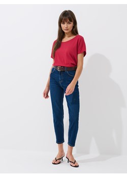 Mohito - T-shirt z modalem - czerwony ze sklepu Mohito w kategorii Bluzki damskie - zdjęcie 184678734