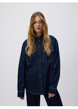 Reserved - Jeansowa koszula oversize - granatowy ze sklepu Reserved w kategorii Koszule damskie - zdjęcie 184678952