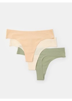 Sinsay - Prążkowane stringi 3 pack - wielobarwny ze sklepu Sinsay w kategorii Majtki damskie - zdjęcie 184680303
