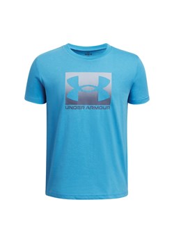 Chłopięcy t-shirt z nadrukiem Under Armour UA Boxed Sports - niebieska ze sklepu Sportstylestory.com w kategorii T-shirty chłopięce - zdjęcie 184680414