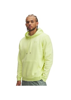 Męska bluza dresowa nierozpinana z kapturem Under Armour UA Icon Fleece Hoodie - żółta ze sklepu Sportstylestory.com w kategorii Bluzy męskie - zdjęcie 184680433