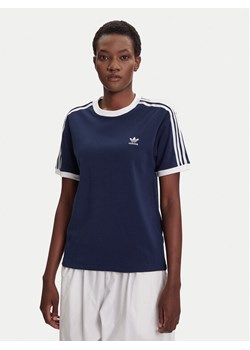 adidas T-Shirt 3-Stripes JY4852 Granatowy Regular Fit ze sklepu MODIVO w kategorii Bluzki damskie - zdjęcie 184681980