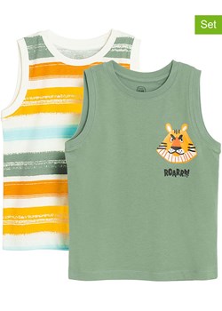 COOL CLUB Topy (2 szt.) w kolorze biało-pomarańczowo-oliwkowym ze sklepu Limango Polska w kategorii T-shirty chłopięce - zdjęcie 184684110