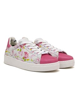 Goby Skórzane sneakersy w kolorze biało-różowym ze sklepu Limango Polska w kategorii Trampki damskie - zdjęcie 184685263