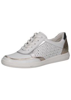 Caprice Skórzane sneakersy w kolorze srebrno-białym ze sklepu Limango Polska w kategorii Buty sportowe damskie - zdjęcie 184686240