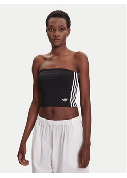 adidas Top adicolor 3-Stripes JX7717 Czarny Slim Fit ze sklepu MODIVO w kategorii Bluzki damskie - zdjęcie 184686813