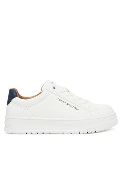 Tommy Hilfiger Sneakersy Low Cut Lace Up Sneaker T3X9-34091-1355 S Biały ze sklepu MODIVO w kategorii Buty sportowe dziecięce - zdjęcie 184686814