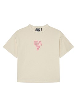 EA7 Emporio Armani T-Shirt 7G000042 AF12503 U1079 Beżowy Relaxed Fit ze sklepu MODIVO w kategorii Bluzki dziewczęce - zdjęcie 184688641
