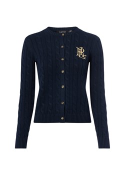 Lauren Ralph Lauren Kardigan damski Kobiety Bawełna granatowy jednolity ze sklepu vangraaf w kategorii Swetry damskie - zdjęcie 184691641