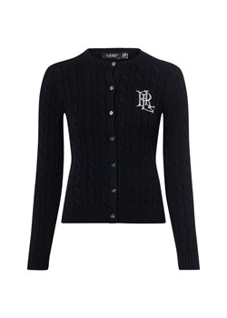 Lauren Ralph Lauren Kardigan damski Kobiety Bawełna czarny jednolity ze sklepu vangraaf w kategorii Swetry damskie - zdjęcie 184691642