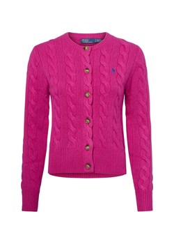 Polo Ralph Lauren Kardigan damski z zawartością kaszmiru Kobiety Kaszmir fuksja jednolity ze sklepu vangraaf w kategorii Swetry damskie - zdjęcie 184691700