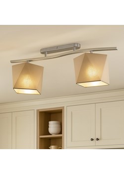 Beżowa lampa sufitowa 2-płomienna na listwie do salonu CORONA ze sklepu Lysne w kategorii Lampy sufitowe - zdjęcie 184693660