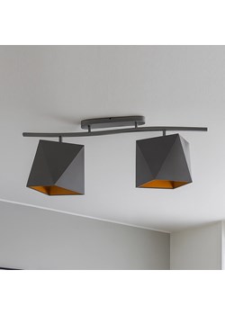 Regulowana lampa sufitowa do salonu z abażurem LED CORONA GOLD ze sklepu Lysne w kategorii Lampy sufitowe - zdjęcie 184693674