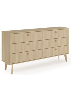 Komoda z 6 szufladami w stylu japandi dąb barista T1-Z17 ze sklepu Edinos.pl w kategorii Komody - zdjęcie 184695611